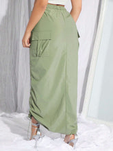 SXY Solid Drawstring Ruched Skirt